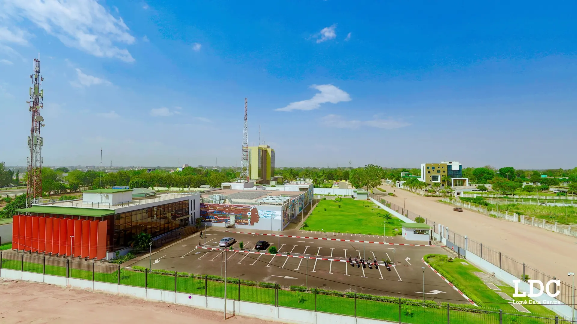 Vue aérienne du site du Lomé Data Centre
