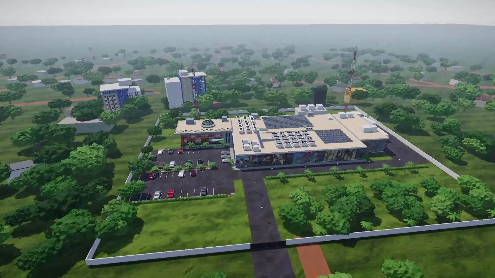 Vue aérienne modélisée du site du Lomé Data Centre
